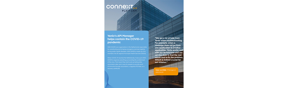 Yenlo’s API Manager helps contain the COVID-19 pandemic